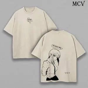 Makima - Chainsaw Man T-Shirt Anime Clothing Makima Tee ed Heavy Cotton T-shirt Gift For Anime Merch Fan Manga Lov Vintage Style Cotton Shirt