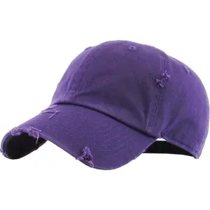 Distress Blank Hat - Purple, Adjustable Fit, Adjustable Straps, Casual Style, Versatile Design