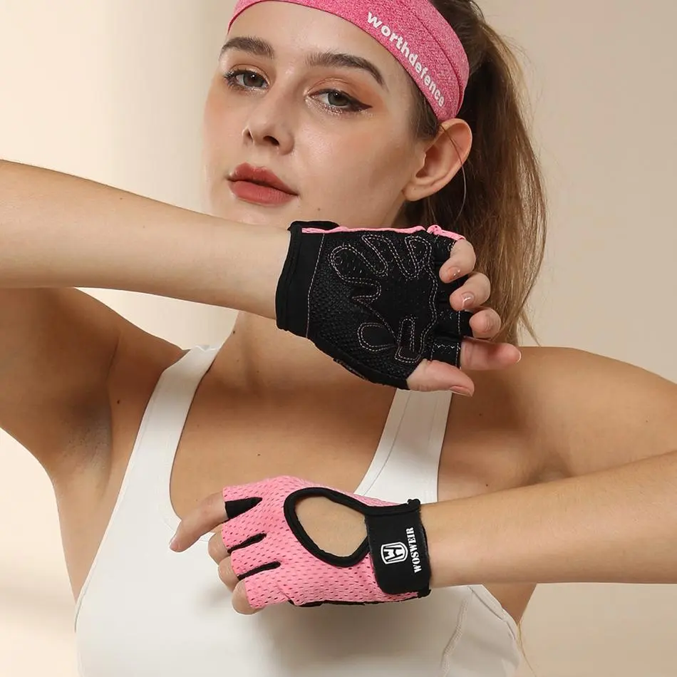 Unisex's Solid Color Half Finger Sports Gloves, Breathable Non-slip Gym Gloves, Sports Gloves for Gym Workout, Fitness Accessories