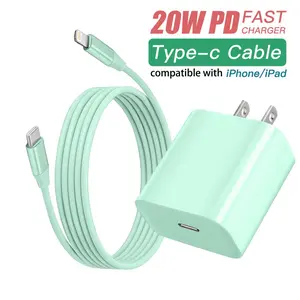 1set 20W PD Fast Type C Charger[MFi Certified] 6FT USB-C to Lightning Fast Charging Cable for iPhone 14/13/12/11/Pro /Max/11/Xs/Max/XR/X,AirPods