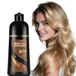 Blonde Brown Hair Dye Shampoo 5 in 1, Plant-Based Formula with Natural Ingredients, Gentle Nourishing and Cleansing Care, Instant Long-Lasting Blonde Brown Hair Color for Men & Women, 500ml
