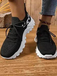 Women's Fashionable Breathable Mesh Sneakers, Casual Comfortable Sports Running Shoes, Female All-match Round Toe Shoes for Daily Wear