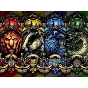 DIY Diamond Painting Round Diamond Cartoon Animals Pattern Full Diamond Mosaic Home Decoration Painting Cross Stitch Kit