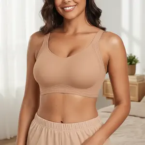 JIAJIA Women's elastic bra without steel band full coverage style gathering style daily wear model comfortable type seamless type bra