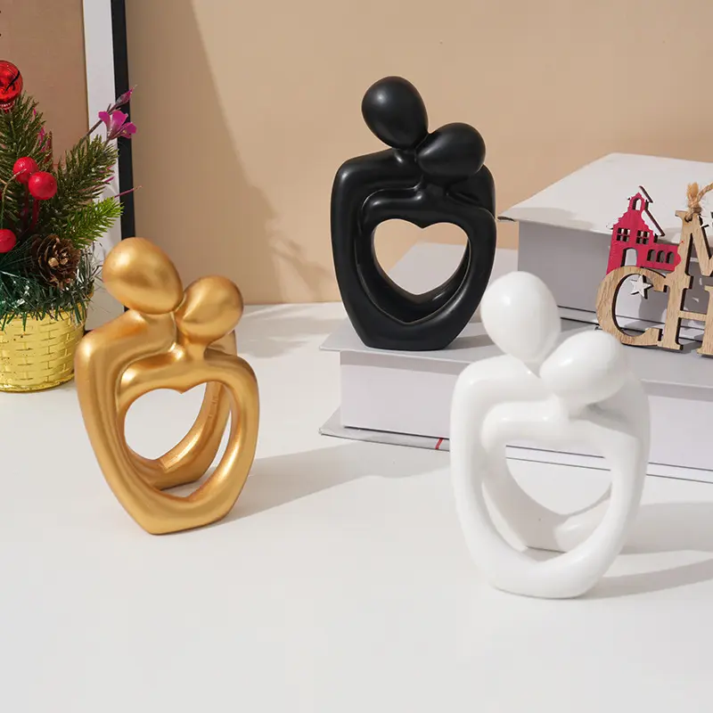 Couple-Themed Home Decor Statues, Gift-Worthy Ornaments for Living Room, Entrance Hallway