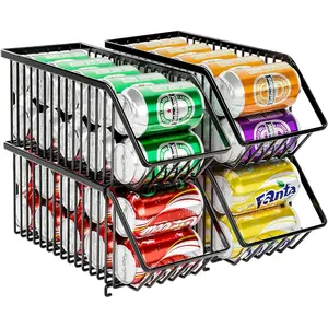 Soda Can Organizer of 4 Pack,Stackable Can Organizer For Pantry, Soda Storage, Soup Soda Can Dispenser, Can Storage Rack for Pet Food Cans