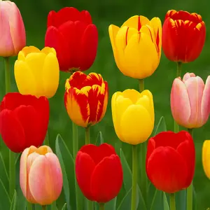 Tequila Sunrise Tulip Mix Warm Colored Seeds to Grow Your Own Vibrant Red Yellow & Pink Tulips Garden Flowers