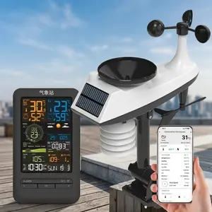 Smart Wireless Home Weather Station with Outdoor Sensor: Monitor Temperature, Humidity, Wind, Rain, UV & Air Quality. App Sync, Dual Alarms, Night Light, Professional Forecasts. Essential for Emergency Safety & Outdoor Camping.