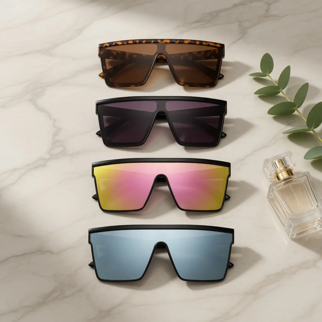 4Pcs Punk style large-frame polarized sunglasses. Designed for sports and outdoor use, perfect for riding, driving, festivals and summer occasions.