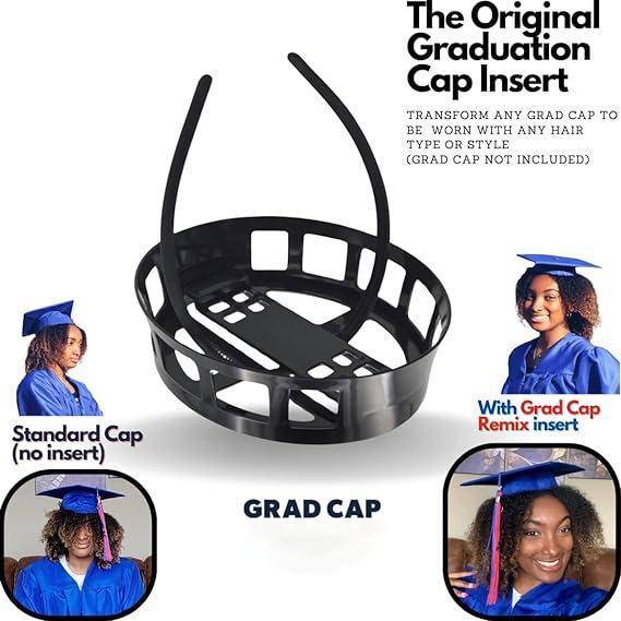 Graduation Cap Headband, Invisible Anti-Fall Grad Cap Holder Insert for Secure Fit, Clear Non-Slip Graduation Hat Accessories for All Hairstyles & Thick Curly Hair, Ideal Graduation Gift for Her/Students