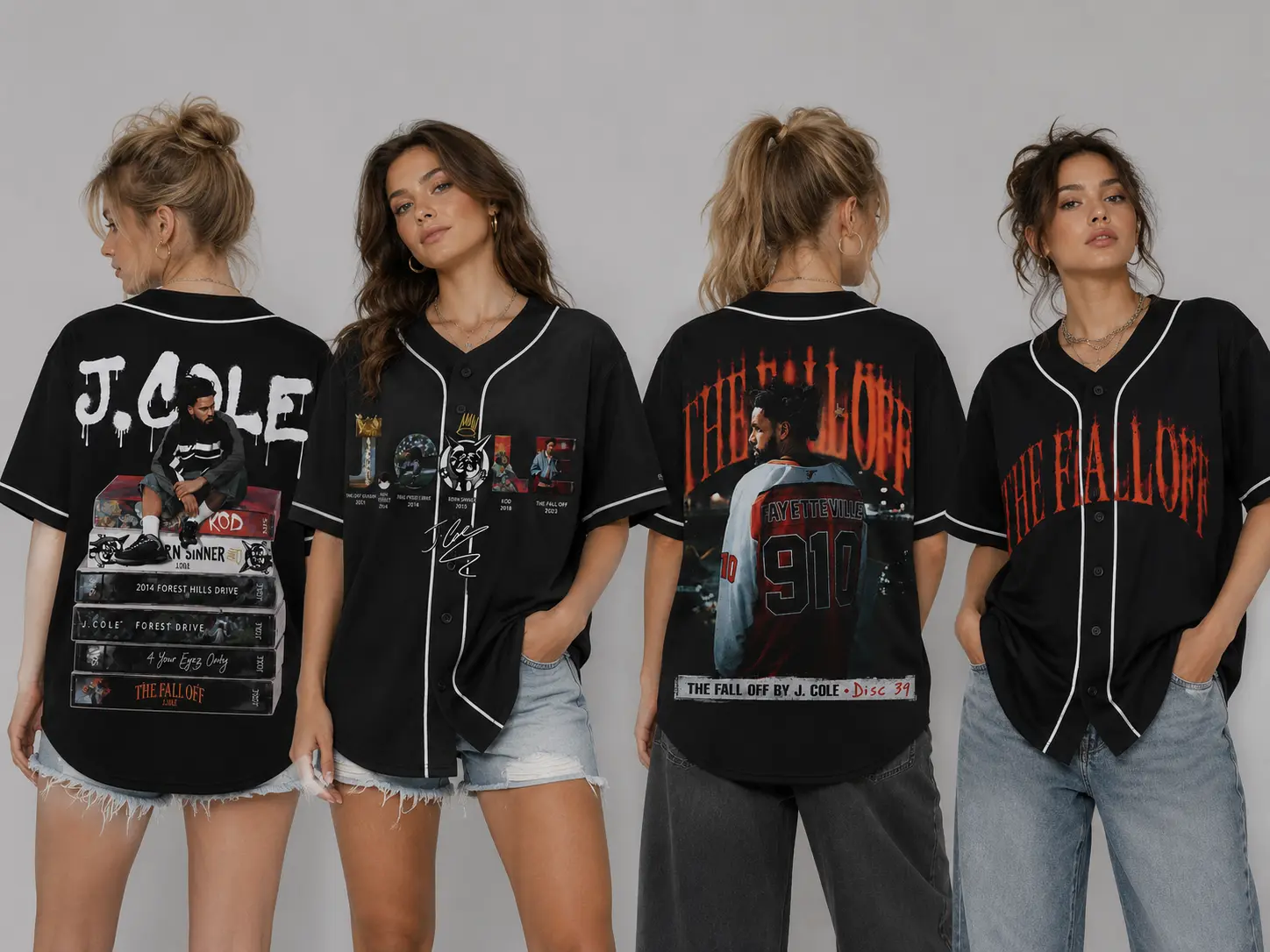 J. Cole The Fall-Off Tour 2026 Baseball Jersey, Disc 29, Disc 39 Hip-Hop Shirt, The Fall-Off Album Jermaine Lamar Cole Fan Graphic Tee, Cole World Music Fan Merch Shirt, Gifts Fan
