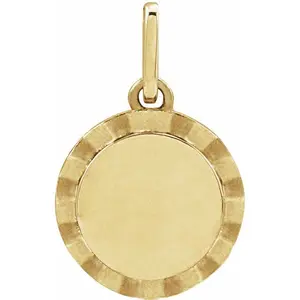 Petite Fluted Engravable Disc Charm
