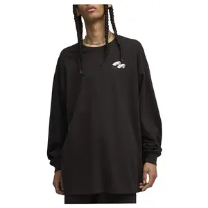 PUMA Mens Fenty X X Smurfs Oversized Long Sleeve Shirt Casual Tops Casual - Black