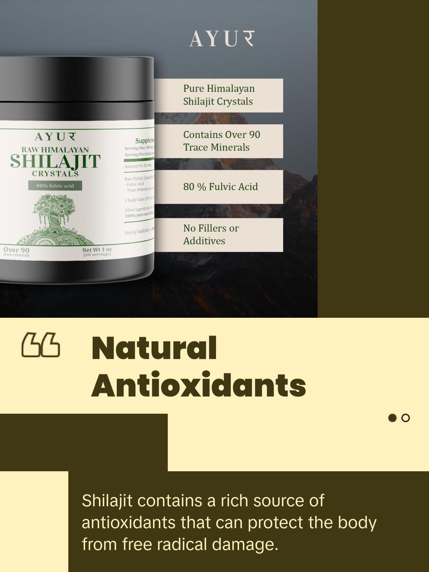 Raw Organic Shilajit Himalayan Crystals | 80% fulvic Acid | 2 Month Supply | 90 Trace Minerals | Trusted Brand Since 1971 Healthcare Natural