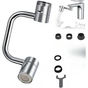 1440° Rotatable Faucet Aerator Extension, 2026 New 2 Modes Universal Sink Faucet for Splash Reduction, 1080° Rotating Multifunctional Faucet Extender for Bathroom Sink Kitchen filter tap head replacement