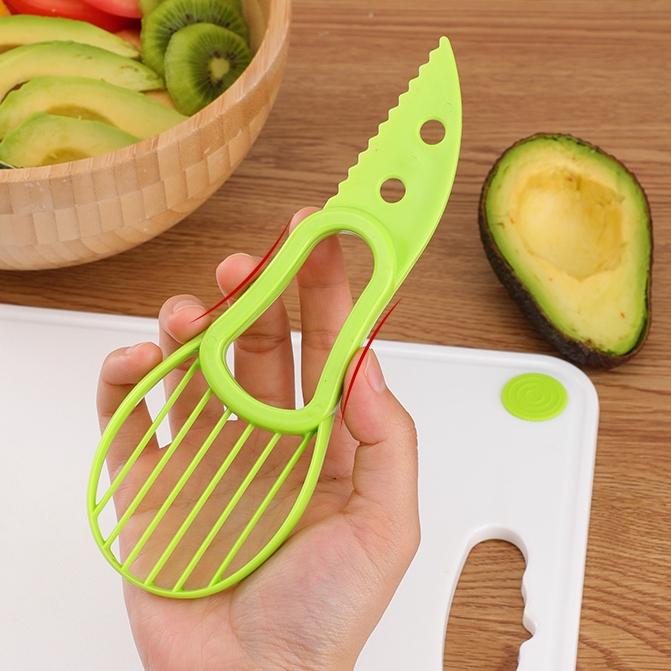 Multi-function 3-in-1 Avocado Slicer / Shea Corer Butter Fruit Peeler /Cutter Pulp Separator / Plastic Knife Kitchen Vegetable Tools