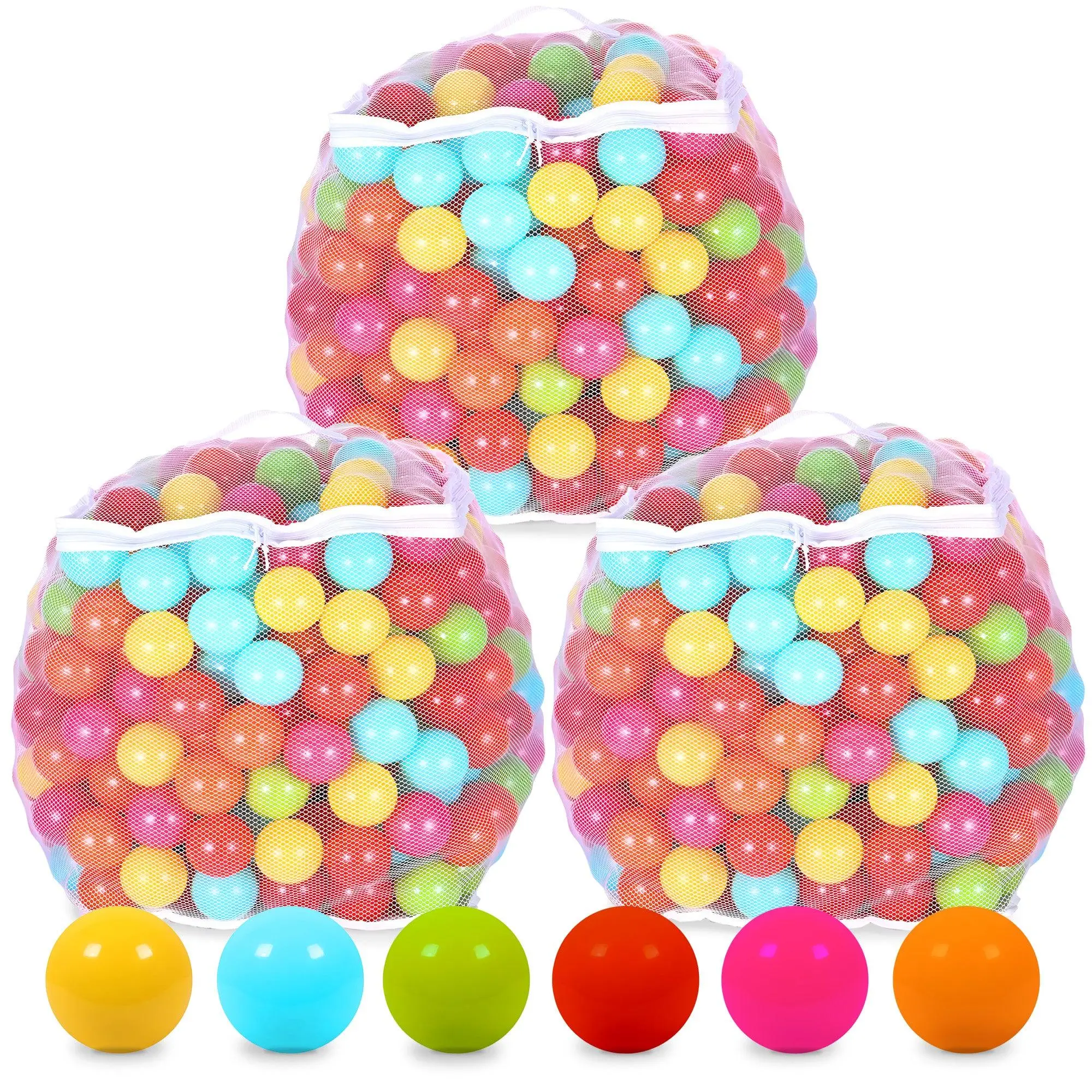 BalanceFrom Fitness 2.3" Play Pit Balls with Storage Bag, Multicolor (3 Pack)