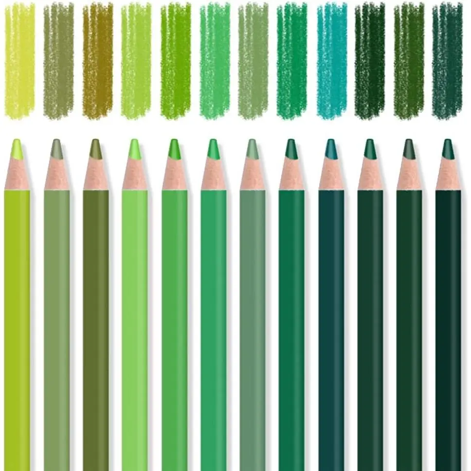 12Pcs Green Colored