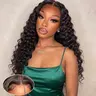 BLING HAIR Female Glueless Human Hair HD Lace Closure Wig - 9x6/7x5/6x4 Deep Wave, 180% Density, Ready to Wear, Heat Resistant, Curly, Back to School