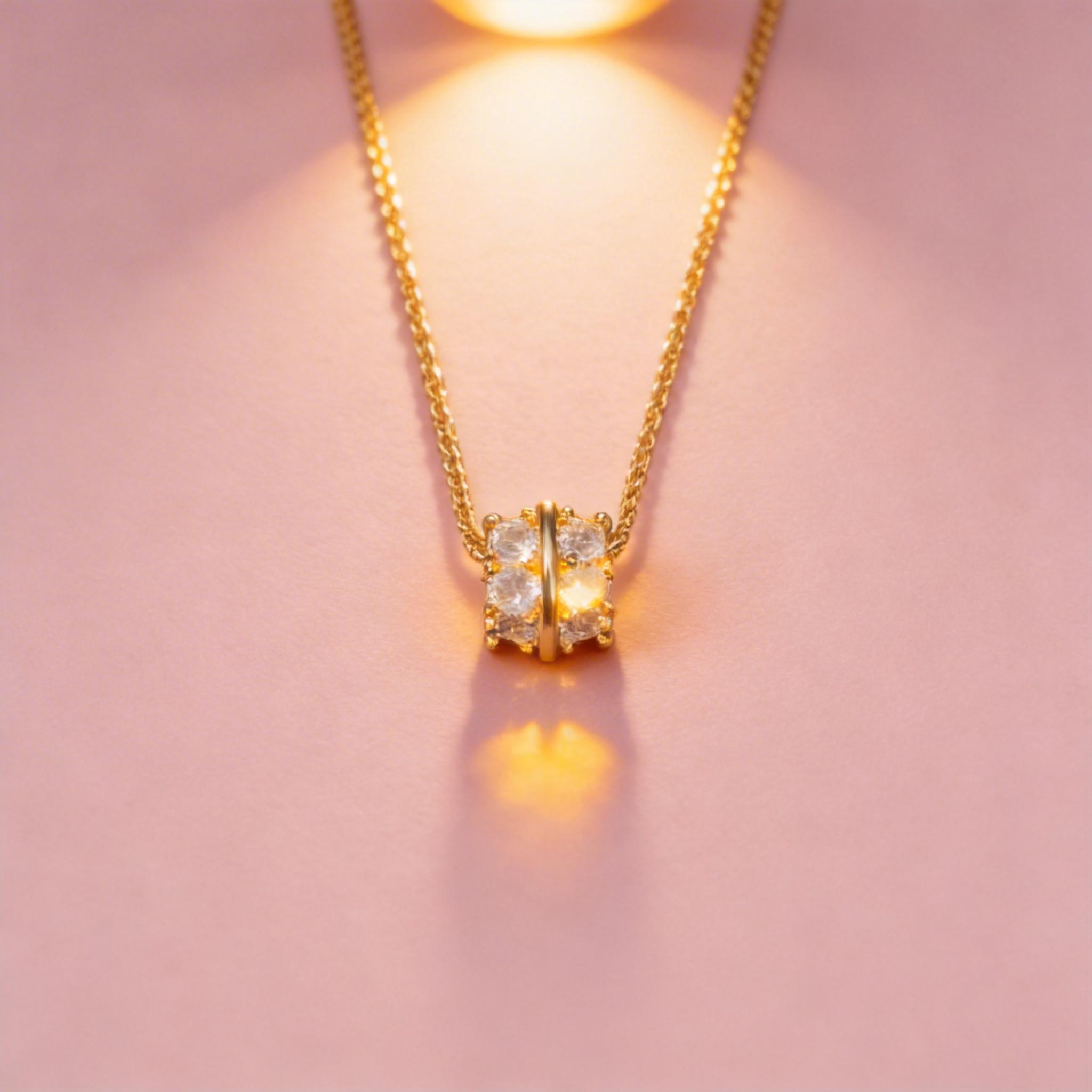 Trendy Hypoallergenic Gold CZ Waist Bead Double Chain Necklace, Stackable Sparkling Pendant, Y2K Aesthetic Jewelry for Women, Great for Layering, Daily Wear, Party & Festival