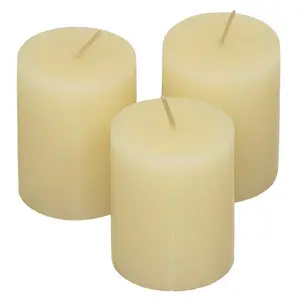 Vanilla Scented Ivory Pillar Candles, 2 x 2.5 Inch, Set of 36