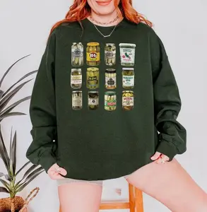 Vintage Canned Pickles Sweatshirt, Canning Season Sweatshirt, Pickle Lovers, Homemade Pickles Shirt, Pickle Jar Crewneck Sweatshirt Gift