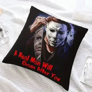 1PC Halloween Michael Myers Pillowcase - Horror Movie Decoration, Zipper Closure, Suitable for Home, Party, Horror Fans - Inner Insert Not Included - Perfect Halloween Decoration and Gift Choice, Decorative Pillowcase
