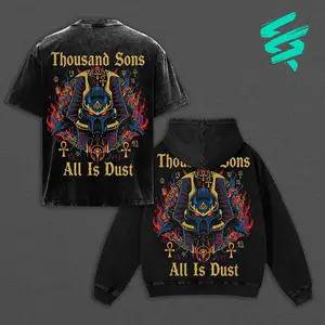 Warhammer 40k Thousand Sons T-Shirt Hoodie, All Is Dust Magnus The Red Vintage Graphic Tee, Chaos Space Marine Streetwear, Grimdark Aesthetic Oversized Apparel, Egyptian Sorcerer Sci-Fi Gamer Gift
