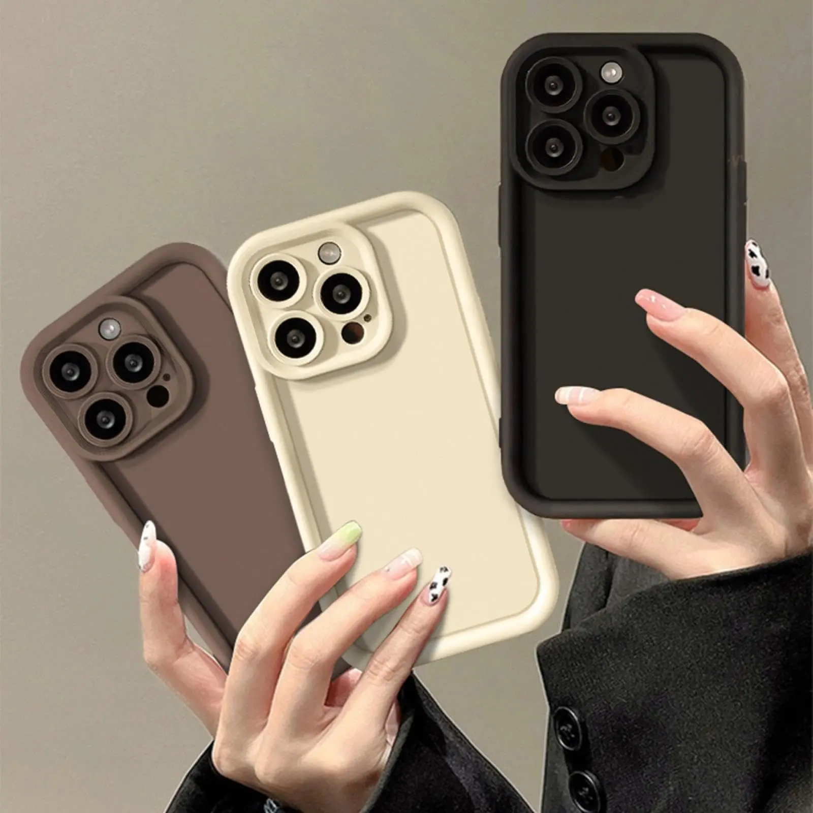 White Silicone iPhone 17 Pro Case Shockproof Bumper with Raised Camera Lens Protection Anti Scratch Microfiber Lining for Men Office Daily Travel # Glossy Skull Print iPhone Case # vintage halloween phone case # white polka dot # pro model # x se # se max