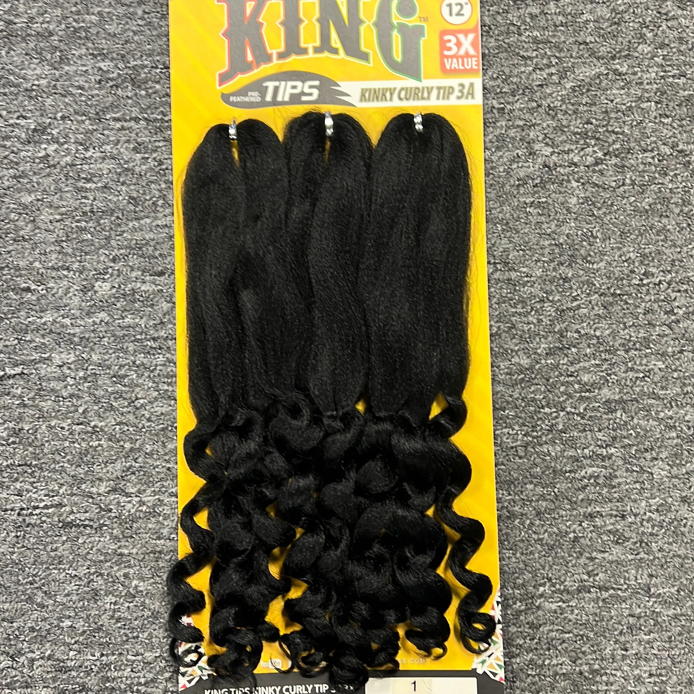 12 inch, Kinky  Curly Tip 3A, synthetic braiding hair , 3x’s bundles per pack, Bobbi Boss
