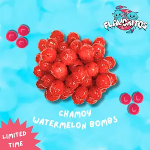 Flavoritos, Chamoy Watermelon Bombs- Sweet and Chili Candy Snack Chewy Spicy Bonbon
