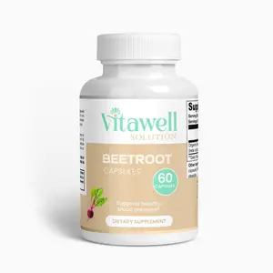 Vitawell Solution Beetroot Capsules - 60 Organic Beetroot Powder Capsules for Healthy Blood Pressure Support - USA Made Dietary Supplement