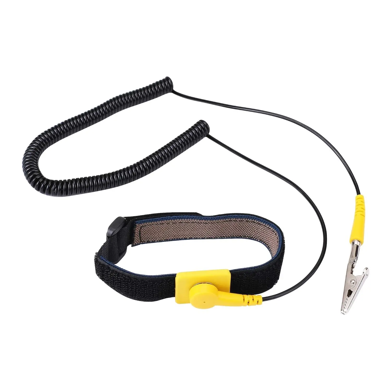 Anti Static Wrist Strap, 11" Grounding Bracelet with Alligator Clip & Adjustable Extendable Cable, Fits 6"-8.5" Wrist for Electronics Repair Static Buildup Reduction