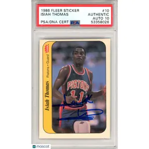 1986 Fleer Sticker Isiah Thomas #10 PSA A