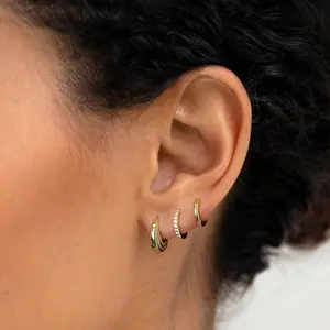 Gold Small Hoop Earrings Set for Women,14K Gold Plated Dainty Small Huggie Hoop Earrings For Women,Flat Back Stud Earrings,Gold Earrings Stack Sets For Multiple Piercing,Hypoallergenic Dangle Cartilage Earrings For Women Trendy Jewelry Gifts