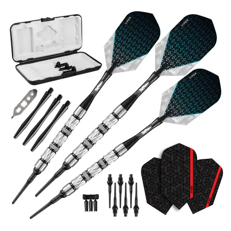 Viper Diamond Darts 90% Tungsten Soft Tip Dart Set Black Rings 18 Grams