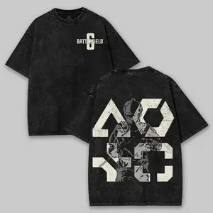 Battlefield Class Soldier Army Camo Symbol Game BF6 Clothes Washed Tshirt, Game Acid Washed Lightweight Cotton TSHIRT, Gift For Gamer men graphic tees unisex streetwear t-shirt Casual Menswear