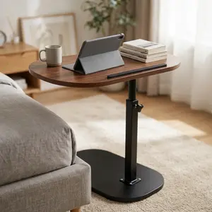 Mobile Laptop Stand with Storage Tray Height Adjustable for Home Office Living Room Bedroom Sofa Side Coffee Table Bedside Desk & Balcony Small Tea Table