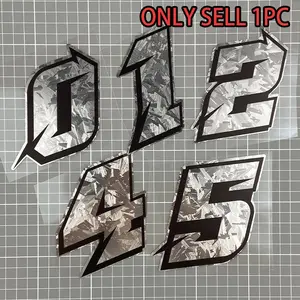 Carbon Fiber Arabic Numerals Car Sticker, Waterproof Personalized DIY Racing Code, Vehicle Exterior Decoration, Suitable for Auto Windows, Motorcycle Front Fairing, Fuel Tank Vinyl Decals, Custom Name Decal