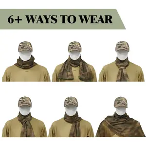 Tactical Neck Scarves Woodland Camo Scarf Desert Shemagh for Outdoor Sports