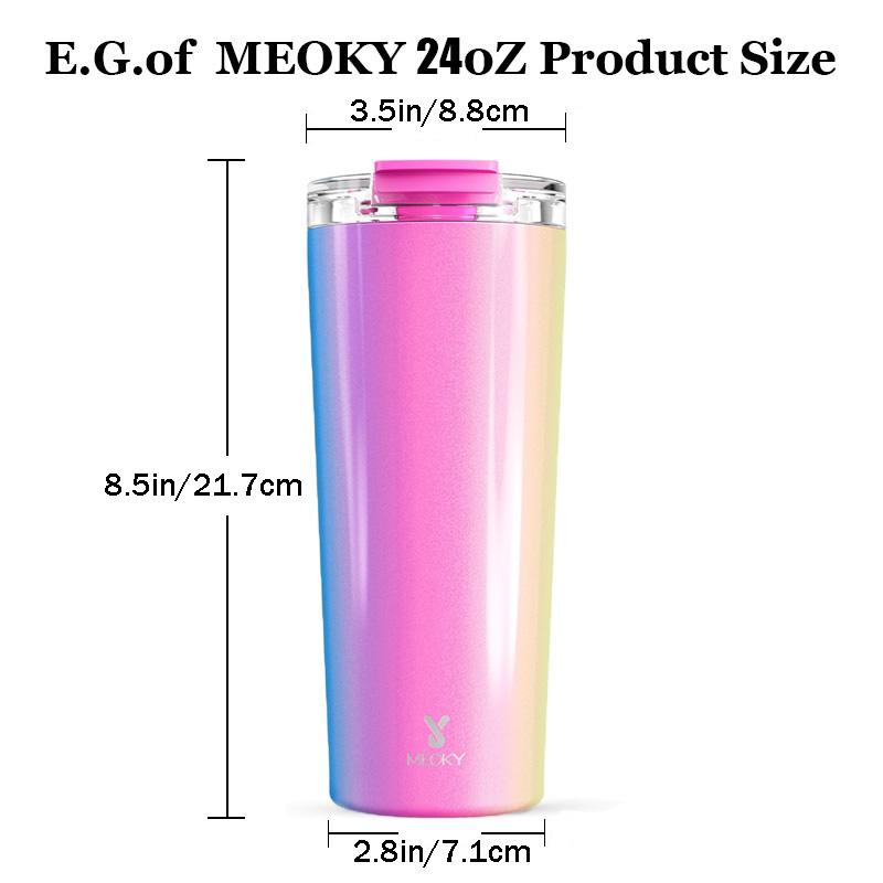 MEOKY simple and modern 24 oz 304 stainless steel water bottle, reusable car travel cup, leak-proof design | keeps cold for 24 hours