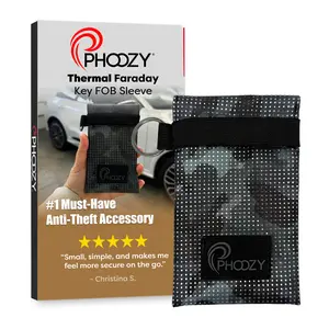 PHOOZY Faraday Key Fob Protector Anti-Theft Signal Blocking Pouch – RFID NFC Blocker, Relay Attack Protection, Thermal Drop Water Protection