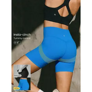 GLOWMODE 6" FeatherFit-Sculpt Ready Set Run Butt-Lifting Tummy Control Active Biker Shorts Medium Impact Running Jogging Training Gym Workout