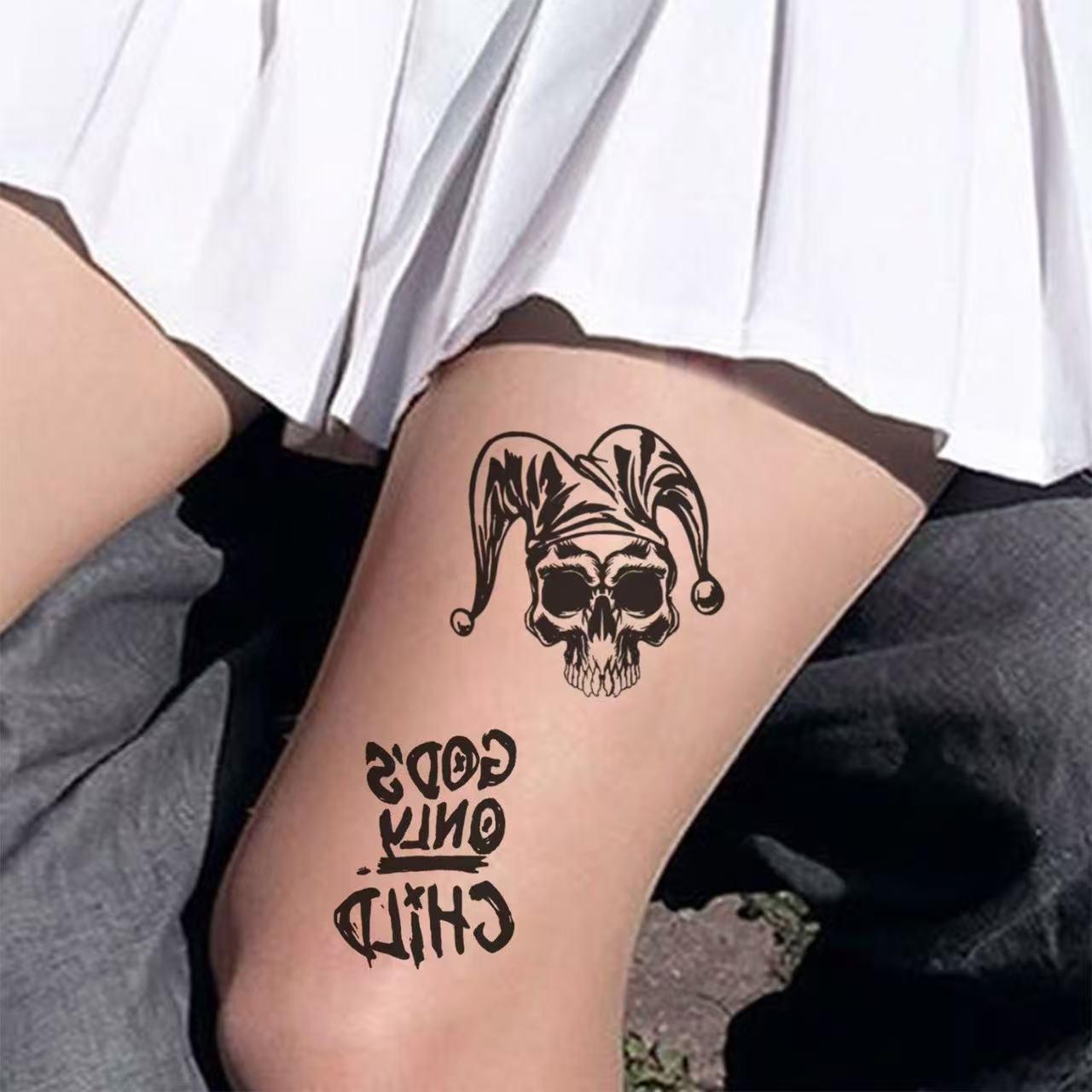 10 Halloween Playing Card Clown Makeup Temporary Tattoos: Cartoon Faces, Cute Pumpkins, Ghosts, and Skulls