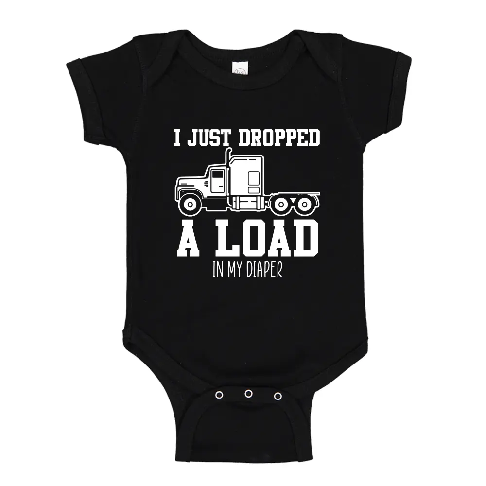 Funny Trucker Baby Bodysuit: "I Dropped A Load" - Trucker Dad Gift, Future Trucker, Truck Driver Baby Announcement, Fathers Day Gift, Trucker Grandkid