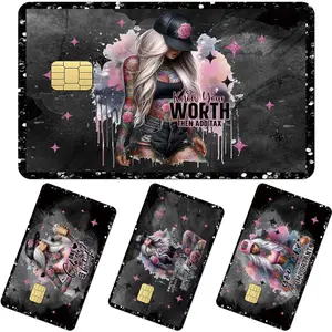 Black Girl Credit Card Skin - 4 Pcs Black Girl Pray On Debit Skin Stickers Love Like Jesus Cover Set for Transportation Key Debit Bus Cards Women