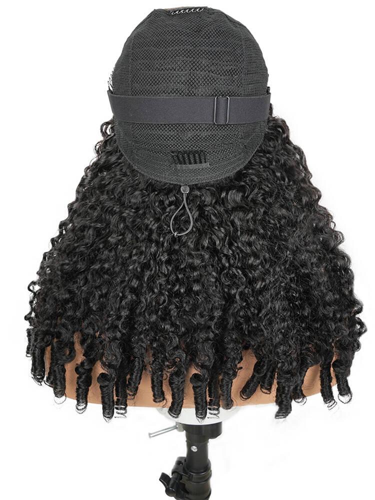 [Glueless] Mihugass 7x6 Glueless Burmese Curly Wave Human Hair Wig Natural Black 200% Density Deep & Water Wave with Drawstring Ready to Wear Glueless Wig 100% Human Hair Wig Pre Plucked Pre Cut HD Lace Closure Wig