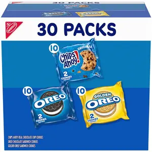 Sweet Treats Cookie Variety Pack OREO, OREO Golden & CHIPS AHOY!, 30 Snack Packs (2 Cookies Per Pack)