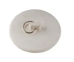 JB Stopper Fit All Rubber Stopper 1-1/2” x 2” Pack of 10 White Round Shape with Ring Feature for General Applications