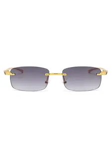 Polarized Square Sunglasses for Men & Women, Frameless Design, Fashion Outdoor Eyewear, Durable Trendy Accessory